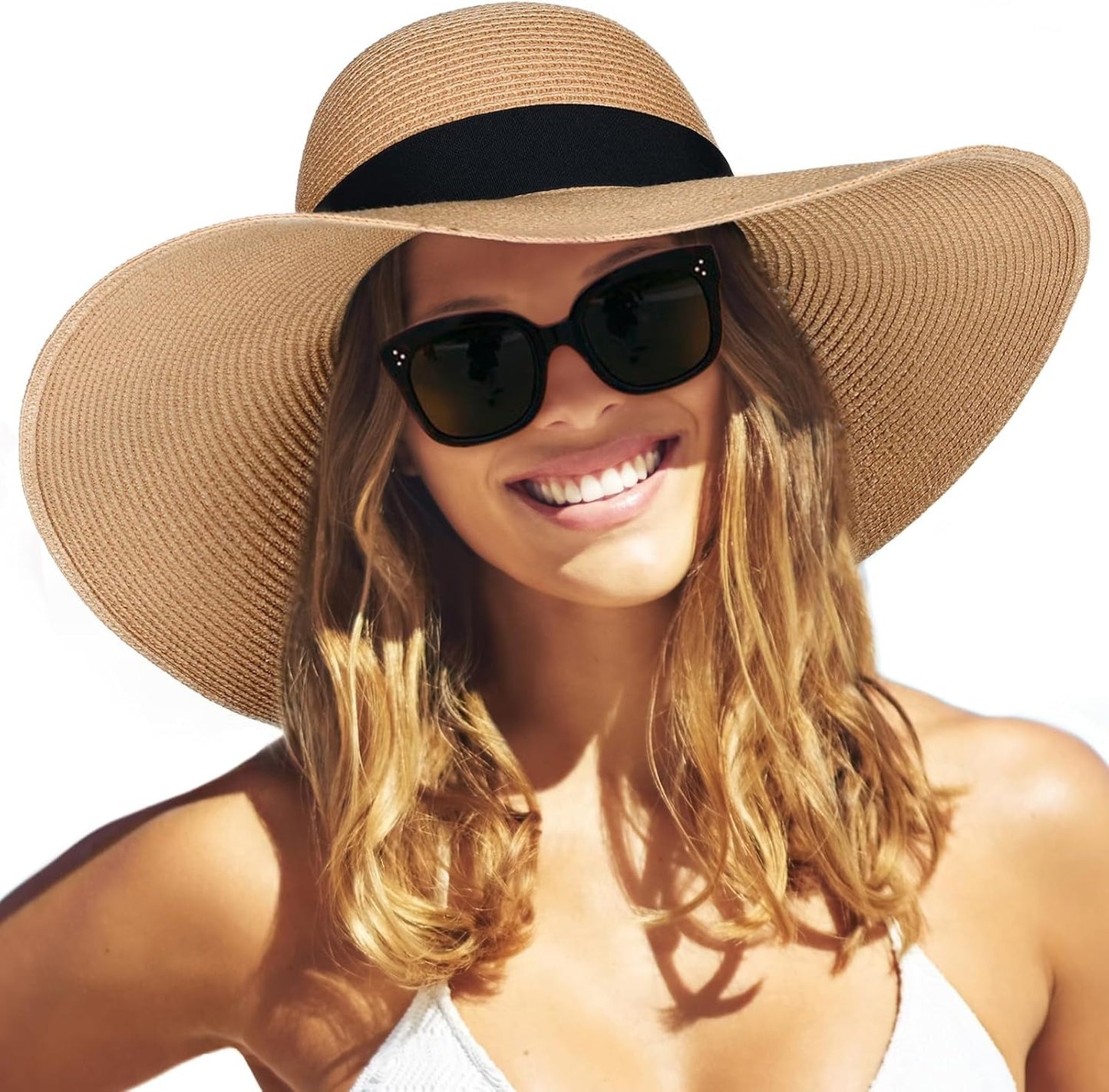 Womens Sun Straw Hat Wide Brim