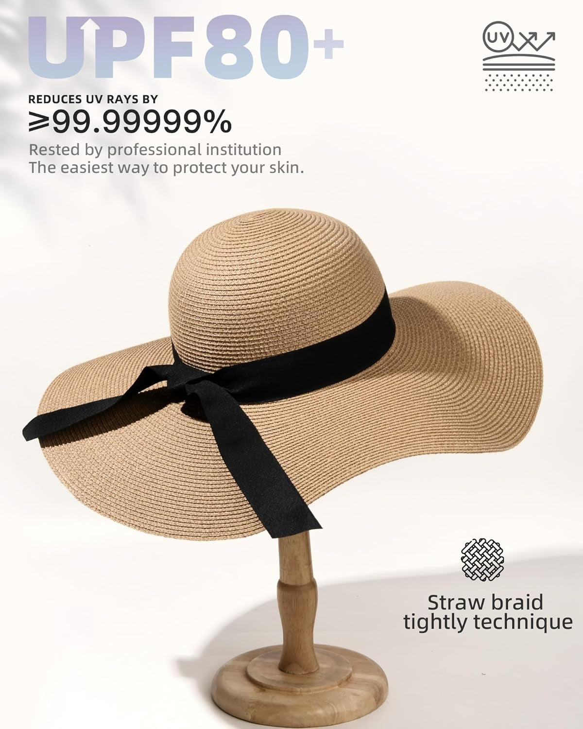 Womens Sun Straw Hat Wide Brim