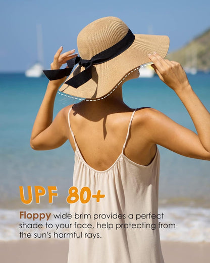 Womens Sun Straw Hat Wide Brim