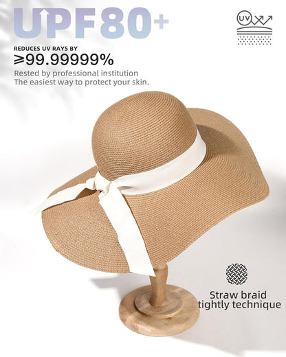 Womens Sun Straw Hat Wide Brim