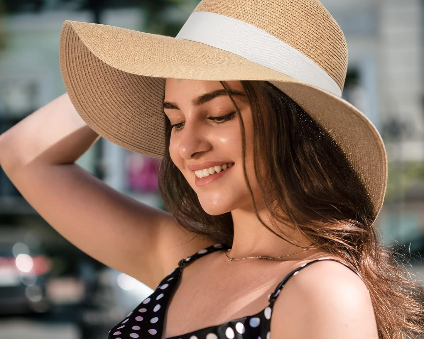 Womens Sun Straw Hat Wide Brim