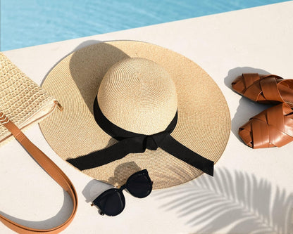 Womens Sun Straw Hat Wide Brim