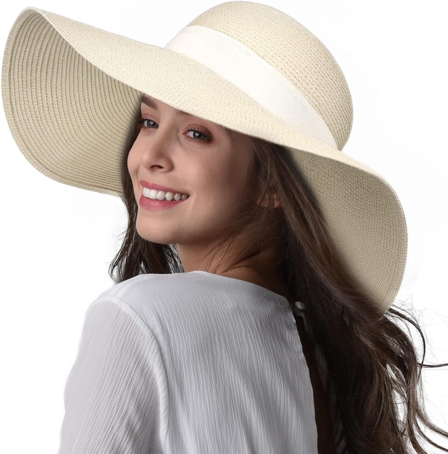 Womens Sun Straw Hat Wide Brim