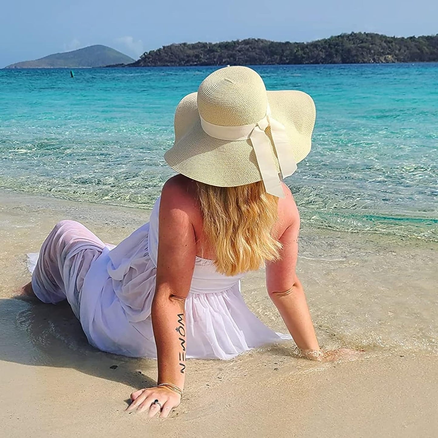 Womens Sun Straw Hat Wide Brim