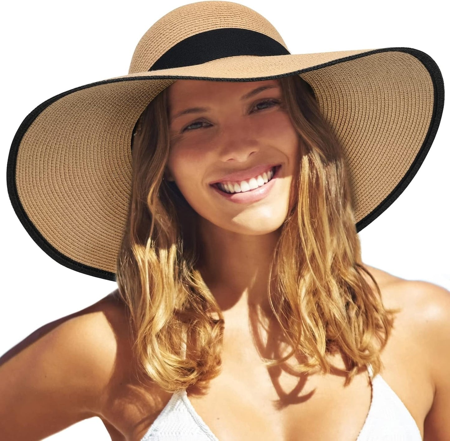 Womens Sun Straw Hat Wide Brim