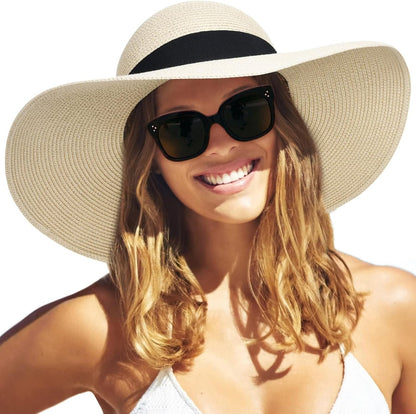 Womens Sun Straw Hat Wide Brim