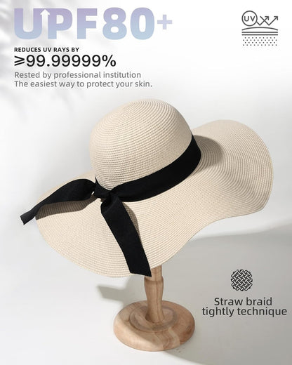 Womens Sun Straw Hat Wide Brim