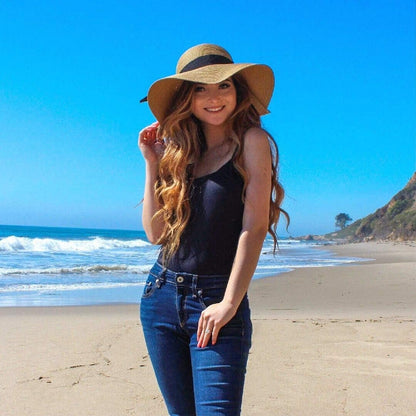 Womens Sun Straw Hat Wide Brim