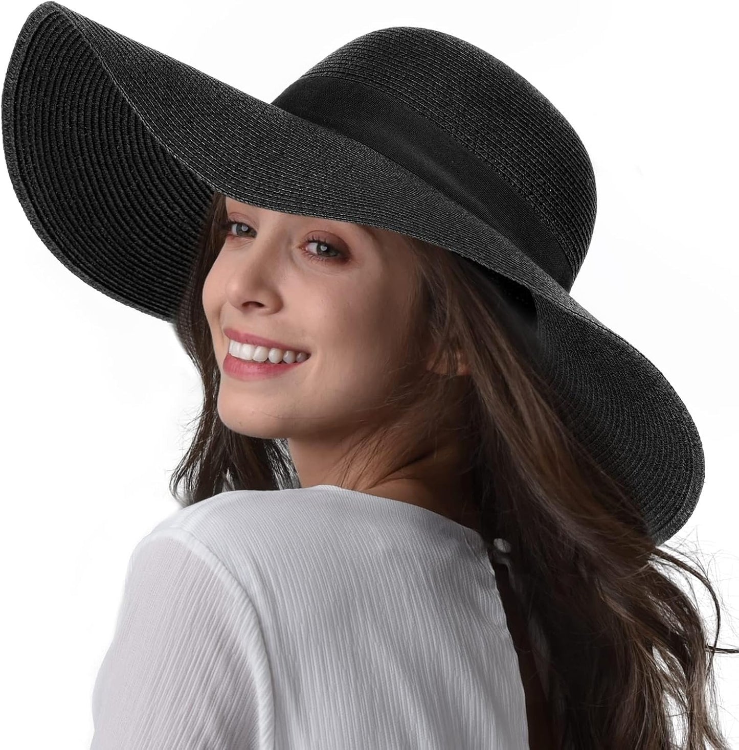 Womens Sun Straw Hat Wide Brim