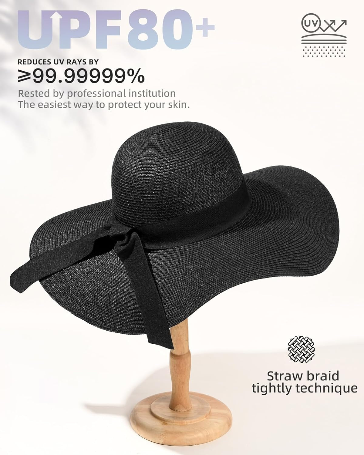 Womens Sun Straw Hat Wide Brim
