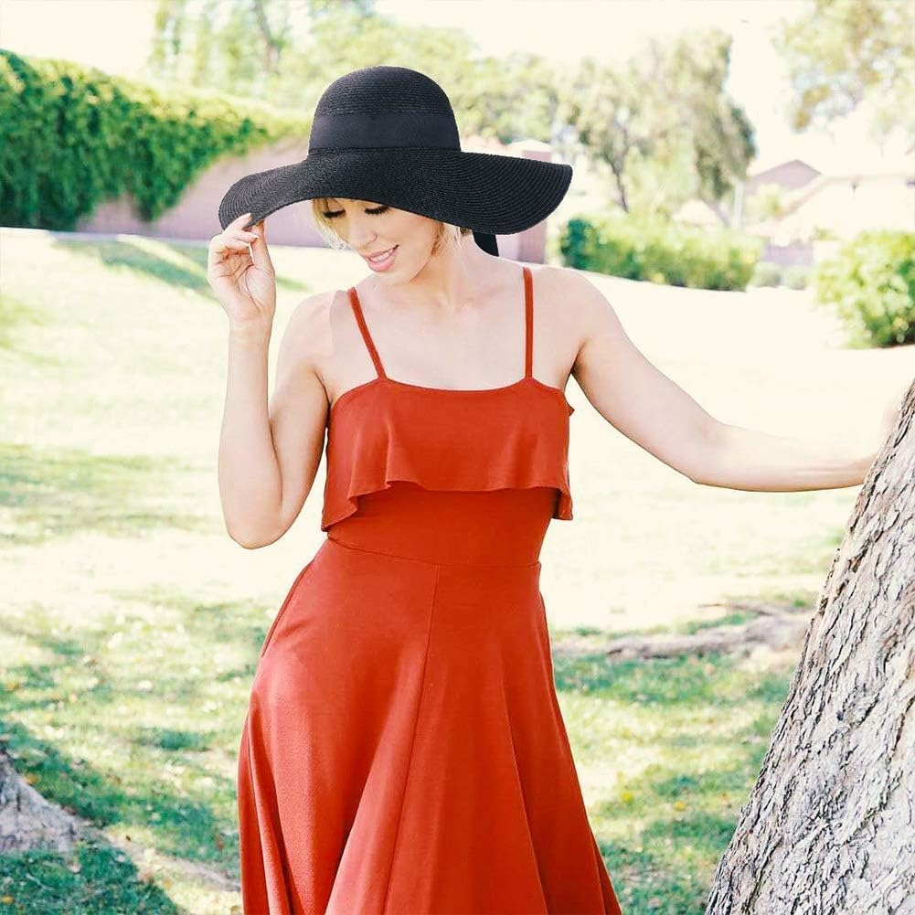 Womens Sun Straw Hat Wide Brim