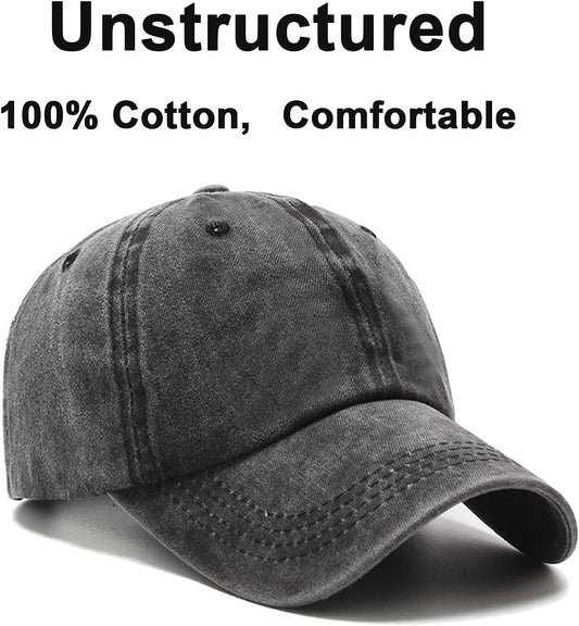 Vintage Washed Distressed Baseball Cap Golf Dad Hat for Men Women