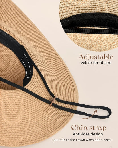 Womens Sun Straw Hat Wide Brim