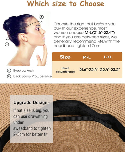 Womens Sun Straw Hat Wide Brim