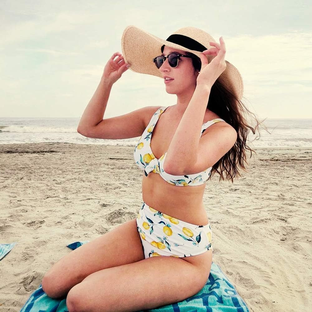Womens Sun Straw Hat Wide Brim